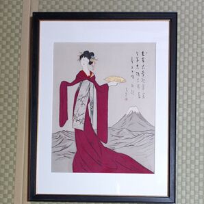 竹久夢二【竜田姫】木版画 長期保管品