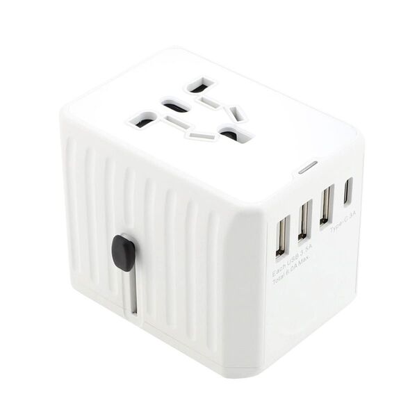 変換プラグ ユニバーサルトラベルアダプター4ポート付き国際電源アダプター