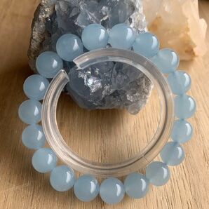 ブラジル産シーサファイアアクアマリンブレスレット約10mm