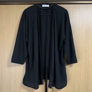 送料無料◆美品 AZUL BY MOUSSY フレアスリーブ カーディガン◆レディース S 黒ブラック 無地 アウター トップス