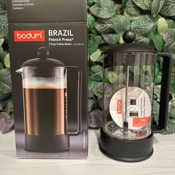 BODUM ボダムブラジル 8カップ フレンチプレスコーヒーメーカー 1L ブラック
