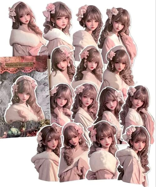 K-324-1 コラージュ素材 素材シート 女の子 おすそ分け