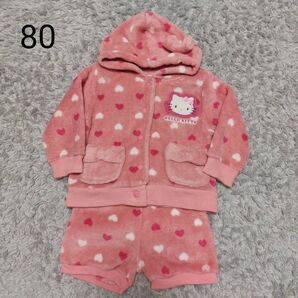 女の子 キティちゃん 80cm セットアップ ボアジャンパー ホットパンツ