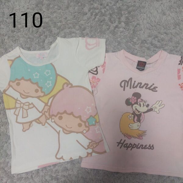 女の子 110cm ベビードール キキララ ディズニーミニー コラボ 半袖Tシャツ