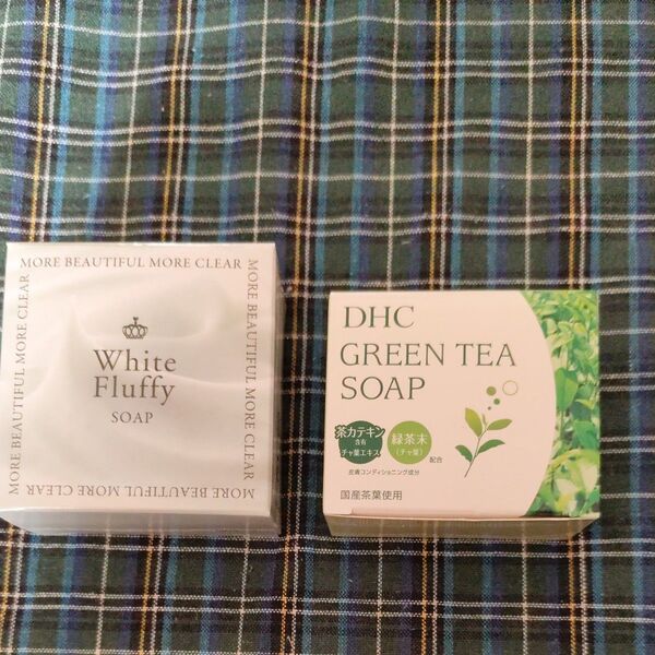 DHC White Fluffy SOAP & GREEN TEA SOAP 2個セット