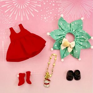 ワンピース スカート 靴 靴下 一式 セット ob11 ねんどろいどどーる オビツ11 ドール服 服 チェーン おようふく