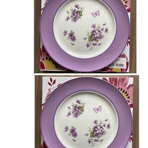 エインズレイ イングリッシュバイオレット ティープレート 2枚セット