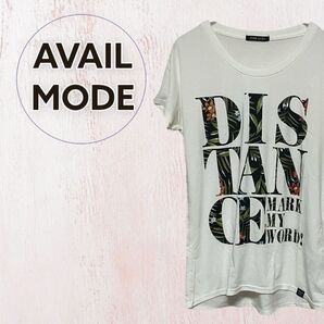 AVAIL MODE Tシャツ 美品 カットソー ロゴ 花柄 南国 Mサイズ レディース