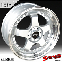 ■ ステルスレーシング K35 ■ 16inx6.5J　スーパーディープ2段リム!! コンパクトカー推奨サイズ　KAPSEN S2000 195/45R16 タイヤ付4本Set_画像1