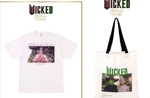 映画 ウィキッド wicked スリーコインズ グリンダ エルファバ Tシャツ トートバッグ セット ふたりの魔女