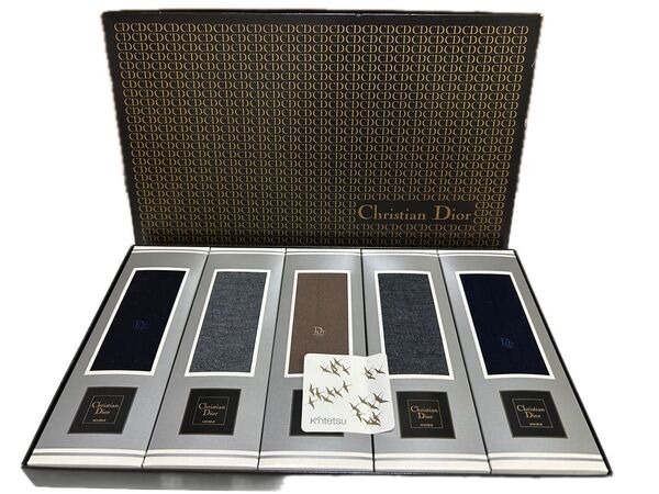 新品 未使用 Dior ビジネスソックス 5足セット 25cm 靴下 ソックス クリスチャンディオール メンズ 紳士 ロゴ 箱無し