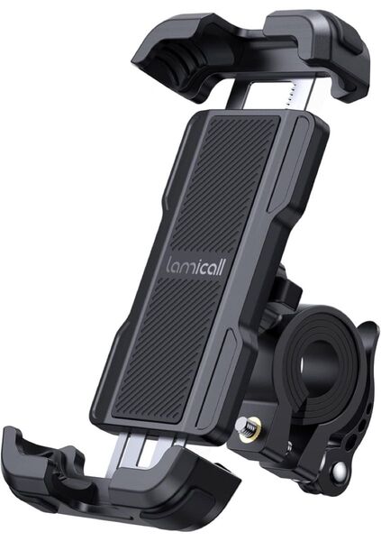 Lamicall スマホホルダー自転車 片手操作 簡単取付 ロードバイク 携帯ホルダー スマホスタンド 360度 防振
