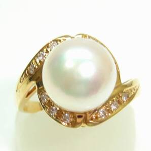 ◆◆超特価◆◆K18アコヤ本真珠、ダイヤリング 9,0ミリ【新品】◆◆創業58周年!◆◆税込み価格【送料無料】♪♪