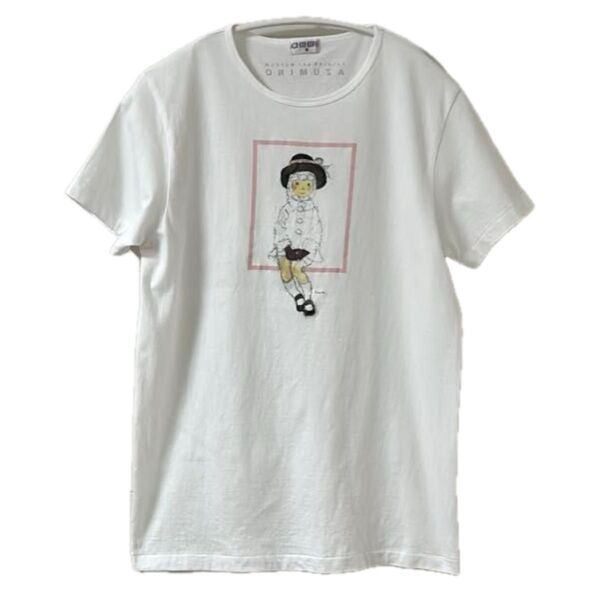 いわさきちひろ ちひろ美術館 半袖Tシャツ ホワイト こげ茶色の帽子の少女 窓ぎわのトットちゃん 綿100% 日本製