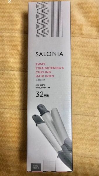 SALONIA 2WAYストレート&カールヘアアイロングレーSL-002AGR
