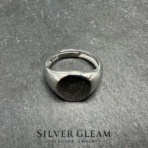 925 シルバー メンズ レディース シンプル 印台リング