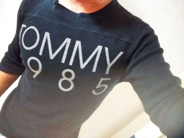 TOMMYトミーヴィンテージブラック七分丈ロングtシャツ
