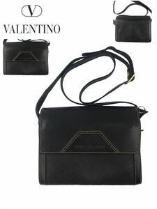  ultimate beautiful goods super rare VALENTINO Valentino big Logo shoulder bag black 90s hard-to-find MARIO VALENTINO the first period lady's & men's 