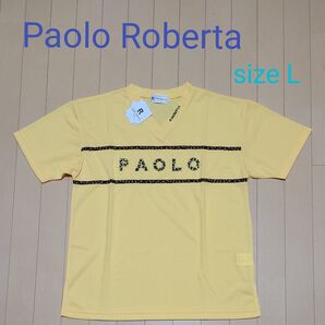 タグ付 Paolo Roberta パオロロベルタ 半袖レディースシャツ L ゴルフウェア Tシャツ イエロー