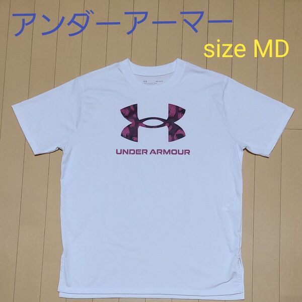アンダーアーマー 半袖 Tシャツ MD(大きめ) ホワイト
