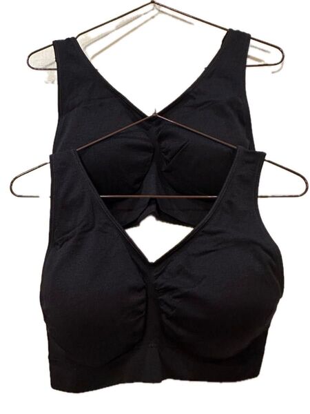 新品◆ワイヤレスブラ スポーツブラ ナイトブラ ノンワイヤー ブラジャー XLサイズ 2点セット