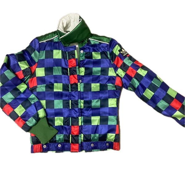 adidas マルチカラー チェック柄 ブルゾン ジャケット古着