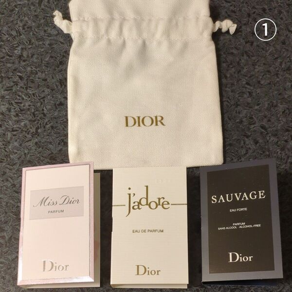 【新品・未使用】Dior ディオール ミニフレグランス サンプル、化粧水 ミニ巾着袋 ショッパーバッグ 計7点セット