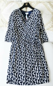 【大きいサイズ】Laura Ashley ローラアシュレイ◆エレガントなストレッチ ワンピース◆１３号 程度（UK14）【クリーニング済】