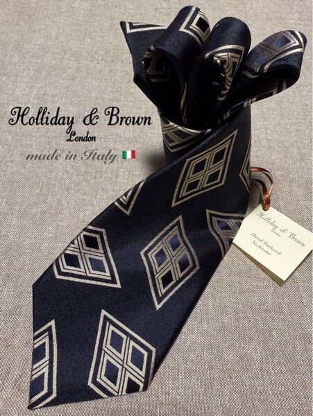 【新品】Holliday & Brown/ホリデー&ブラウン/ダイヤモンド柄/アーカイブ柄/ネイビー