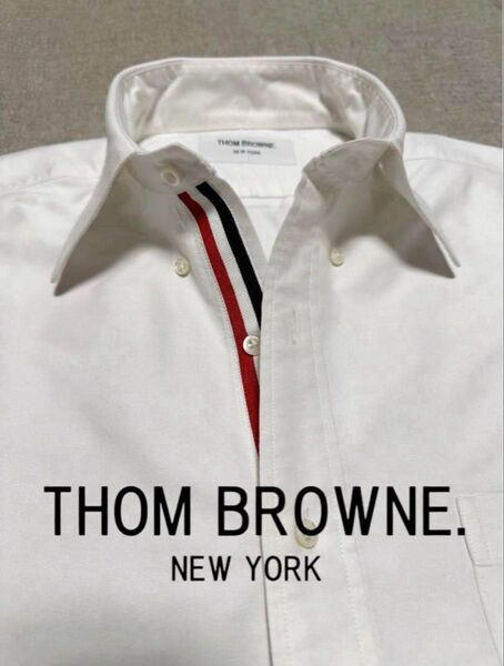 THOM BROWNE/トムブラウン/オックスフォード/ボタンダウンシャツ/グログランテープ/ホワイト