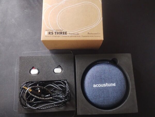 アコースチューン Acoustune RS THREE イヤモニ ゲーミングイヤホン(コードに軽い断線あり)