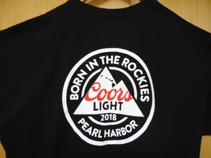 即決　ハワイ　COORS LIGHT 2018'　パールハーバー　Ｔシャツ　黒色　ＸＬ