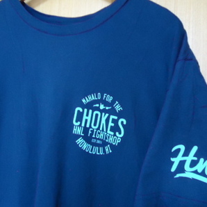 即決 ハワイ CHOKES FIGHT SHOP Ｔシャツ 濃紺色 ＸＬ HNLの画像2