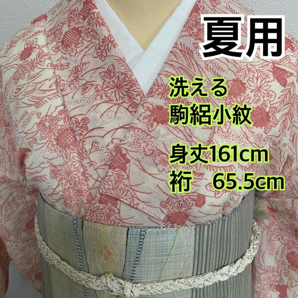 474◆着物ライフ満喫◆夏用 洗える 駒絽小紋
