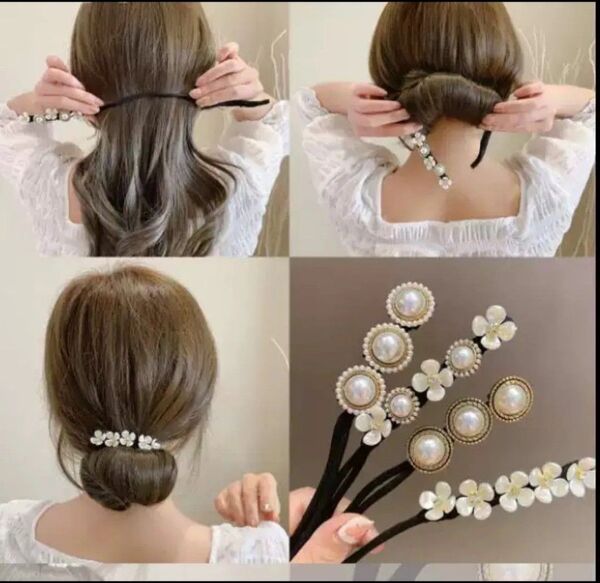 【3点セット】かんざし バレッタ ヘアアクセサリー 成人式 和装 卒業式 髪飾り 髪をアップ用 バレッタ ヘッドドレス