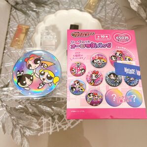 シークレットオーロラ缶バッジ パワーパフガールズ powerpuffgirls