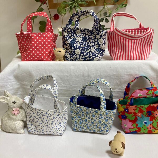ミニミニ手提げ 布バスケット ラッピング袋プレゼント用バック ハンドメイド