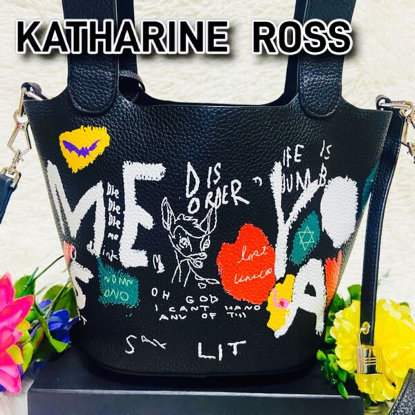 2way●人気●KATHARINE ROSS●ショルダーバッグ●ペイント●手提げ●グラフィック●落書き●ハンドバッグ●マルチ