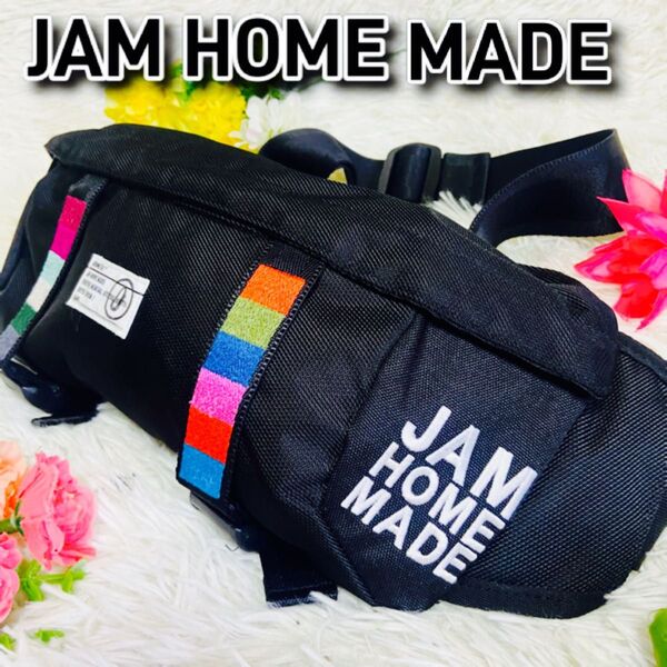ほぼ未使用●JAM HOME MADE●ジャムホームメイド●ボディバッグ●肩がけ●マルチ●ウェストバッグ●ブラック●ショルダー●