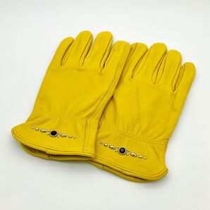 レザーグローブ バイクグローブ VIN&AGE 風 【シルバー/ブラック】 イエロー S〜L