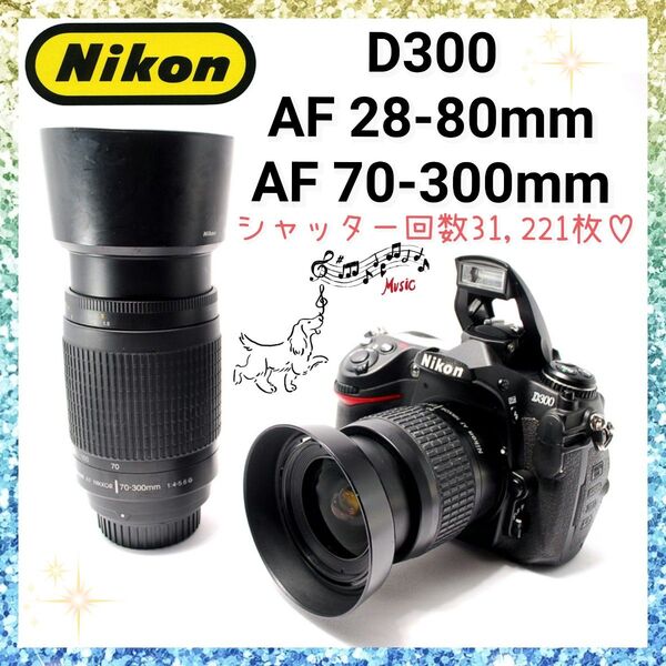 ★即購入1000円OFF★ ニコン Nikon D300 時を射抜く、静かな眼差し AF 28-80mm / 70-300mm