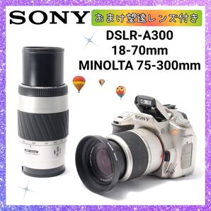 ★即購入1000円OFF★ ソニー SONY α300 18-70mm MINOLTA ミノルタ 75-300mm 望遠レンズ付き