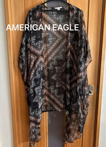 AMERICAN EAGLE アメリカンイーグル シースルー カーディガン ストール風カーディガン Lサイズ
