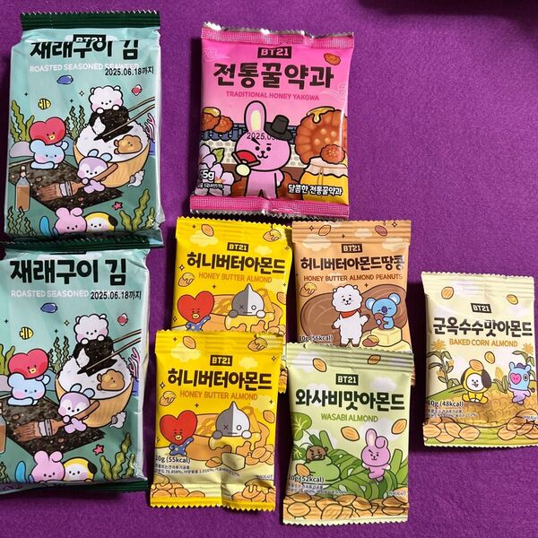BT21 韓国海苔、薬果、アーモンドの詰め合わせ