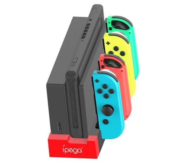 【最新型】Switch Joy-Con4台同時充電スタンド/有線可/指示LED