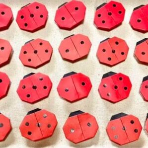 てんとうむし てんとう虫 春 虫 壁面飾り 保育 介護 季節 4月 5月 ハンドメイド おりがみ 折り紙 工作 製作