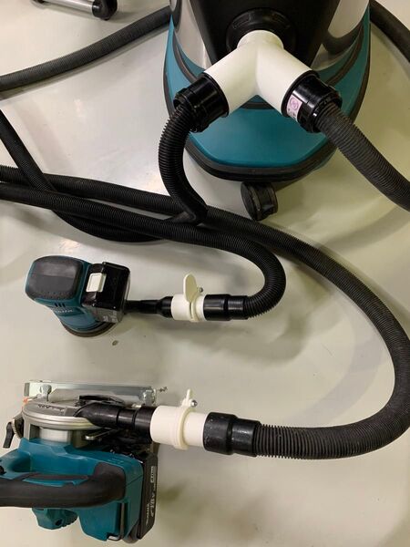 マキタ集塵機専用二又接続管とマキタ電動工具専用ダンパー2個のセット
