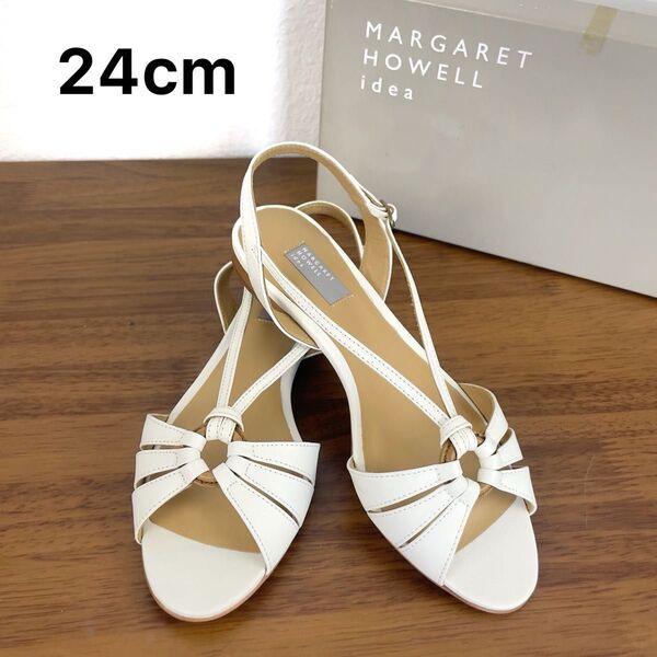 【極美品!箱付】MARGARET HOWELL マーガレットハウエル サンダル ホワイト 白 24cm