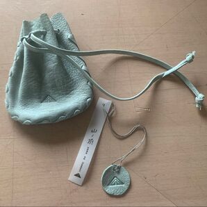 鹿革製 ミニ巾着 未使用品