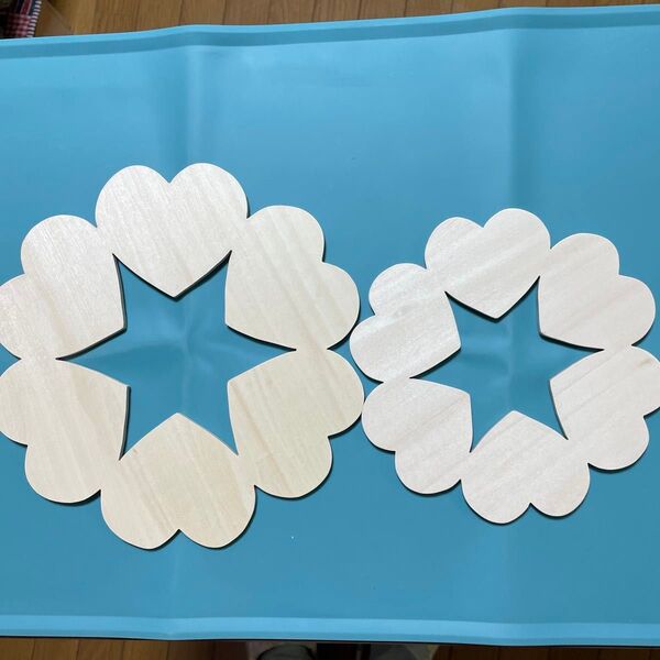 ハートリース白木 2種類 ハンドメイド トールペイント♪